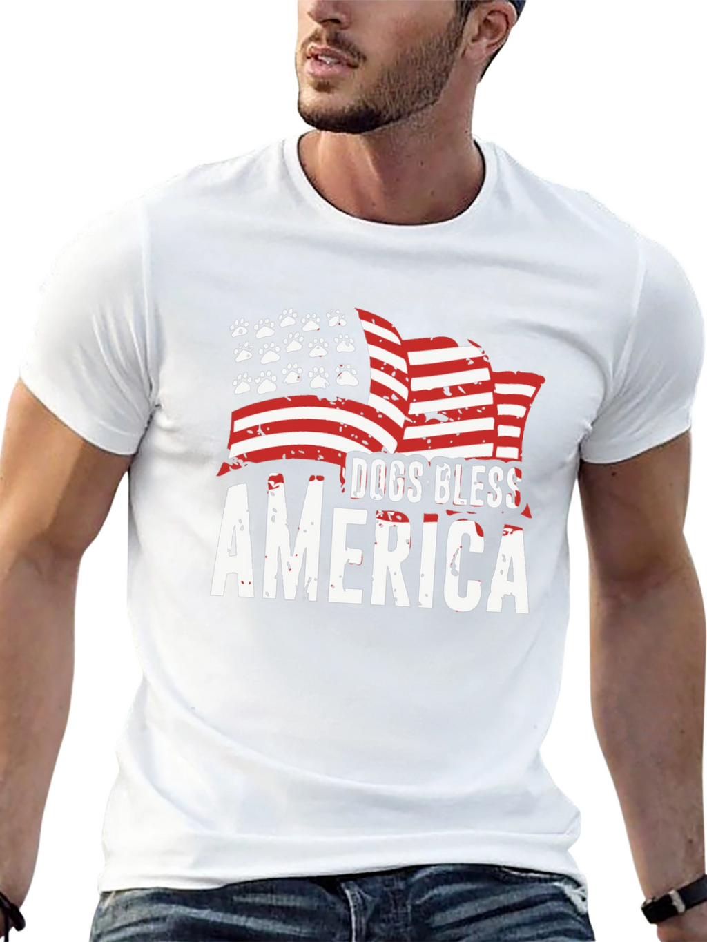 Dogs Bless America T-Shirt - Patriotic Dog Lover Tee