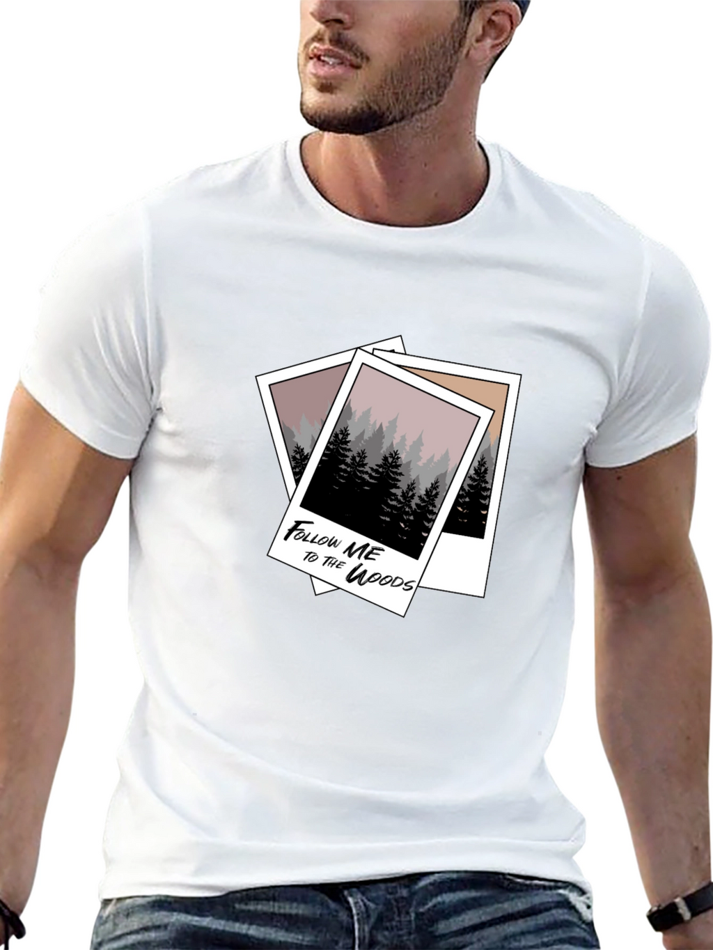 Follow Me to the Woods Graphic Tee - Black