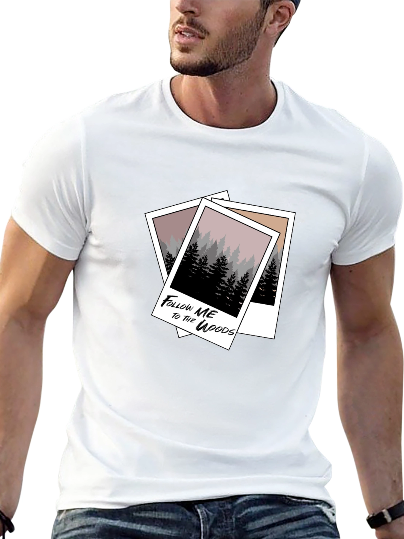 Follow Me to the Woods Graphic Tee - Black