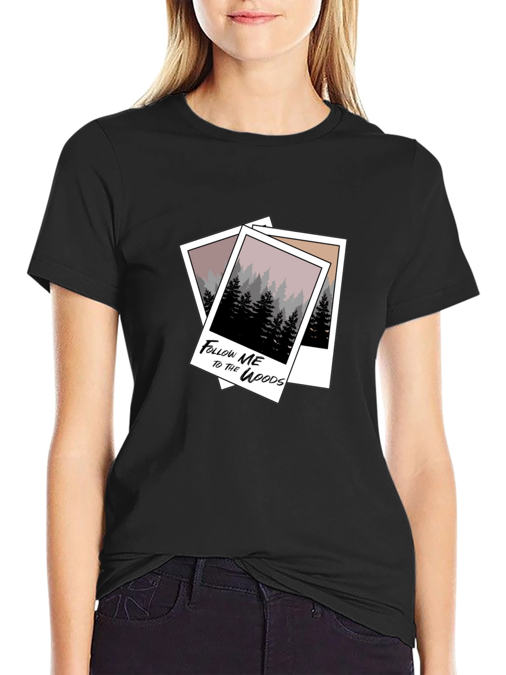 Follow Me to the Woods Graphic Tee - Black