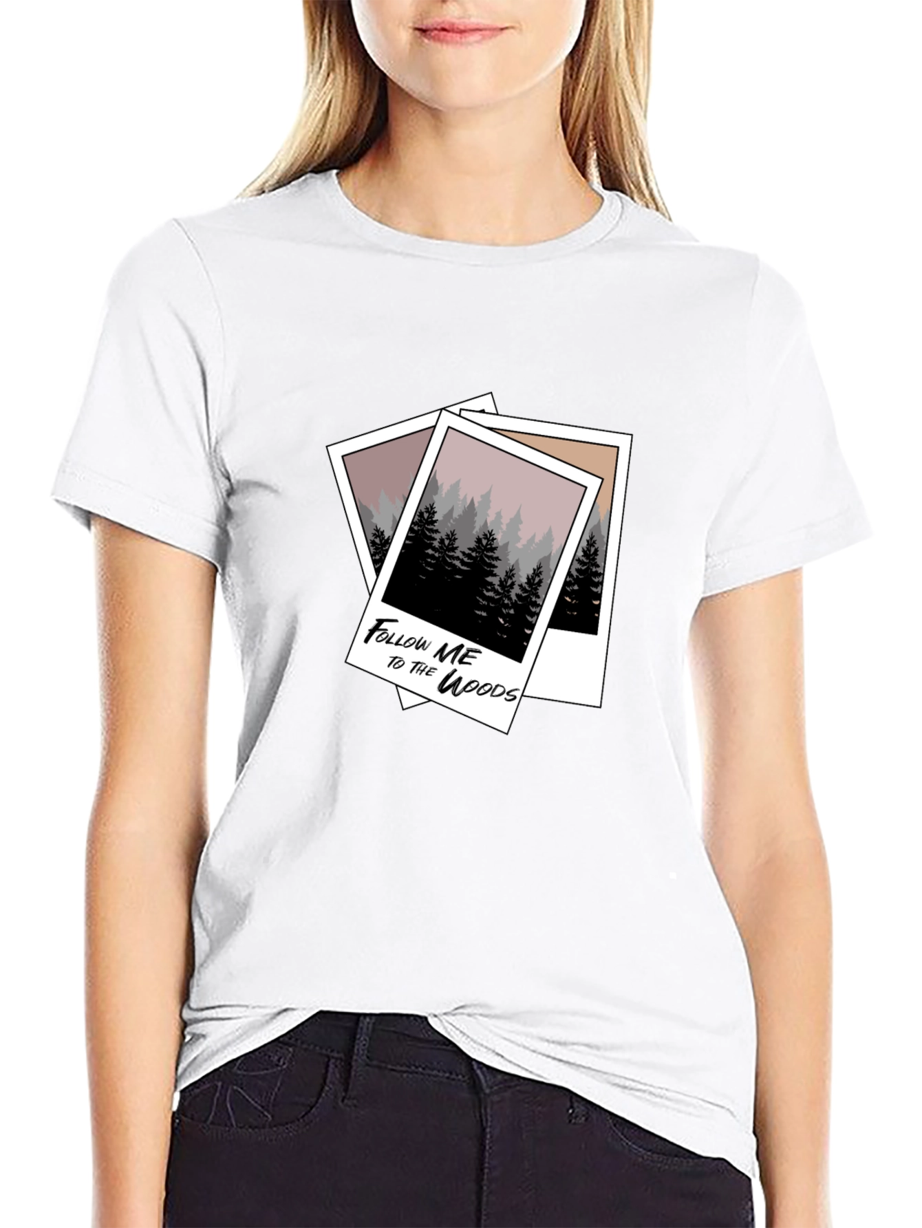 Follow Me to the Woods Graphic Tee - Black