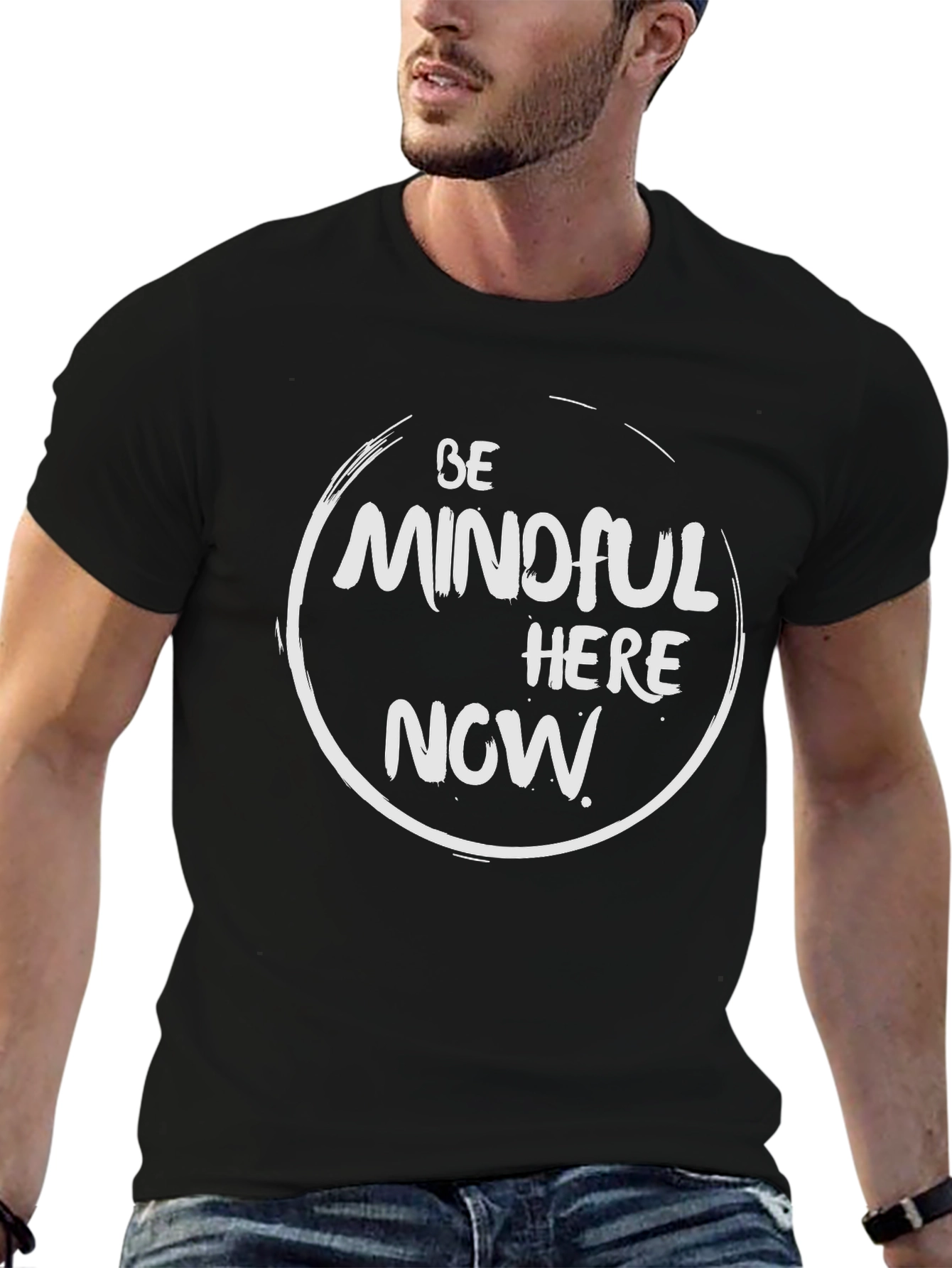 Mindful Here Now Graphic Tee - Zen Inspired T-Shirt