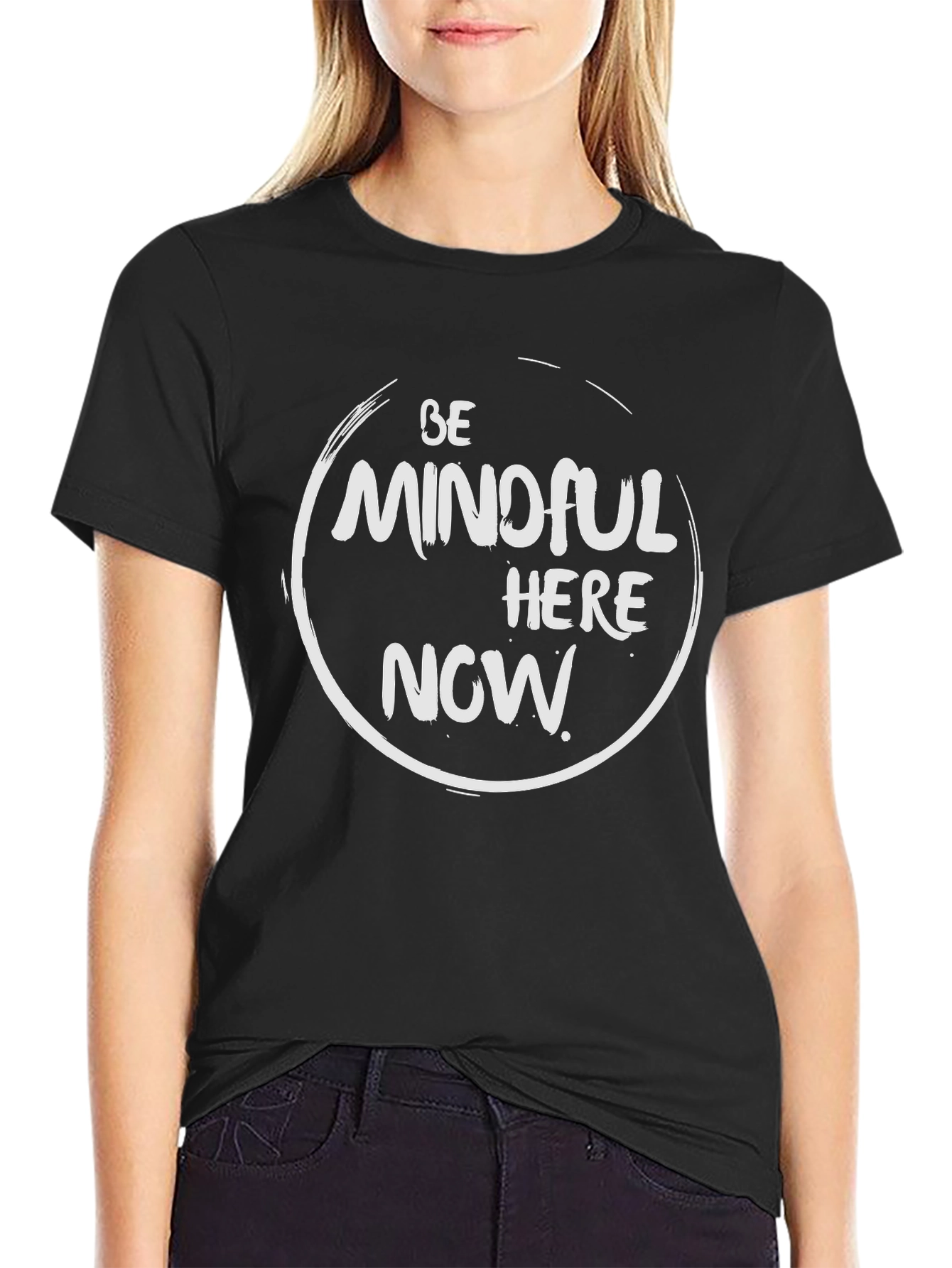 Mindful Here Now Graphic Tee - Zen Inspired T-Shirt