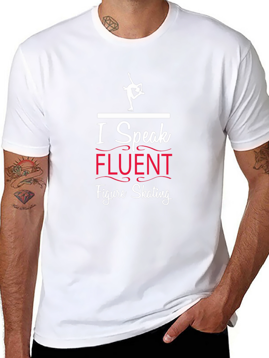 I Speak Fluent Figure Skating Black Graphic T-Shirt