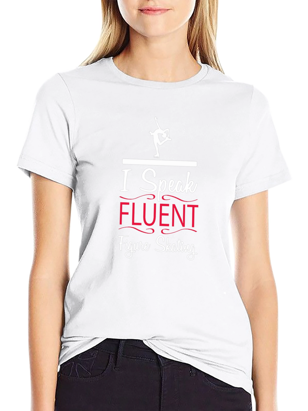 I Speak Fluent Figure Skating Black Graphic T-Shirt