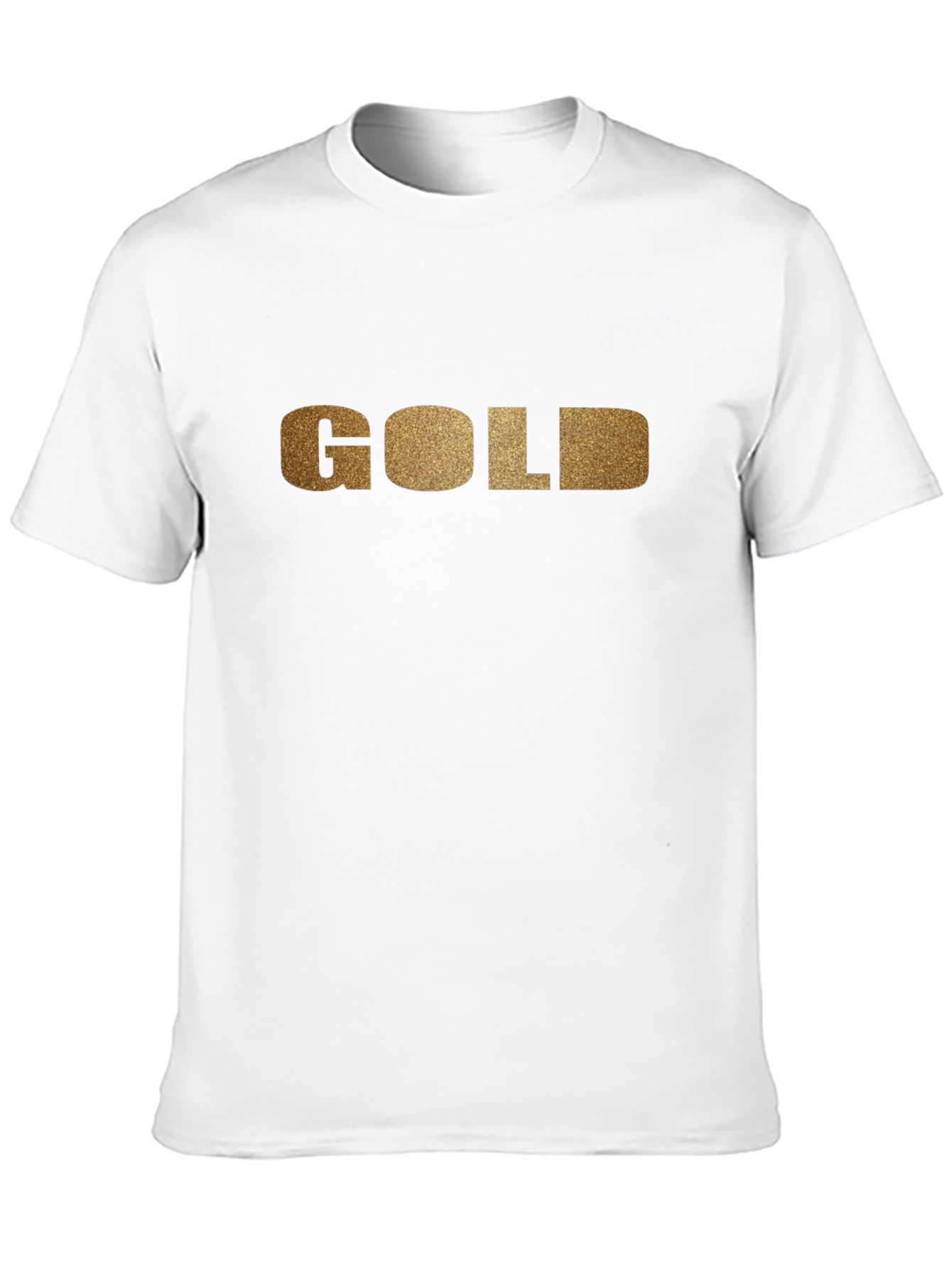 Golden Text Black Tee - Stylish and Bold