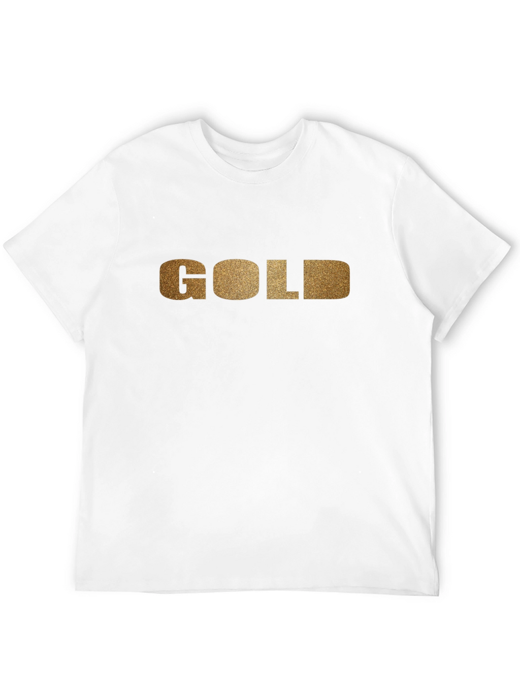 Golden Text Black Tee - Stylish and Bold