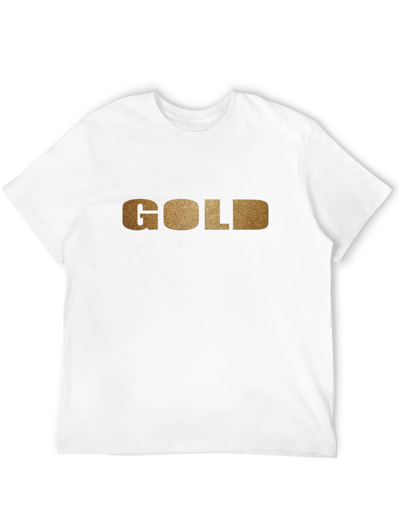 Golden Text Black Tee - Stylish and Bold