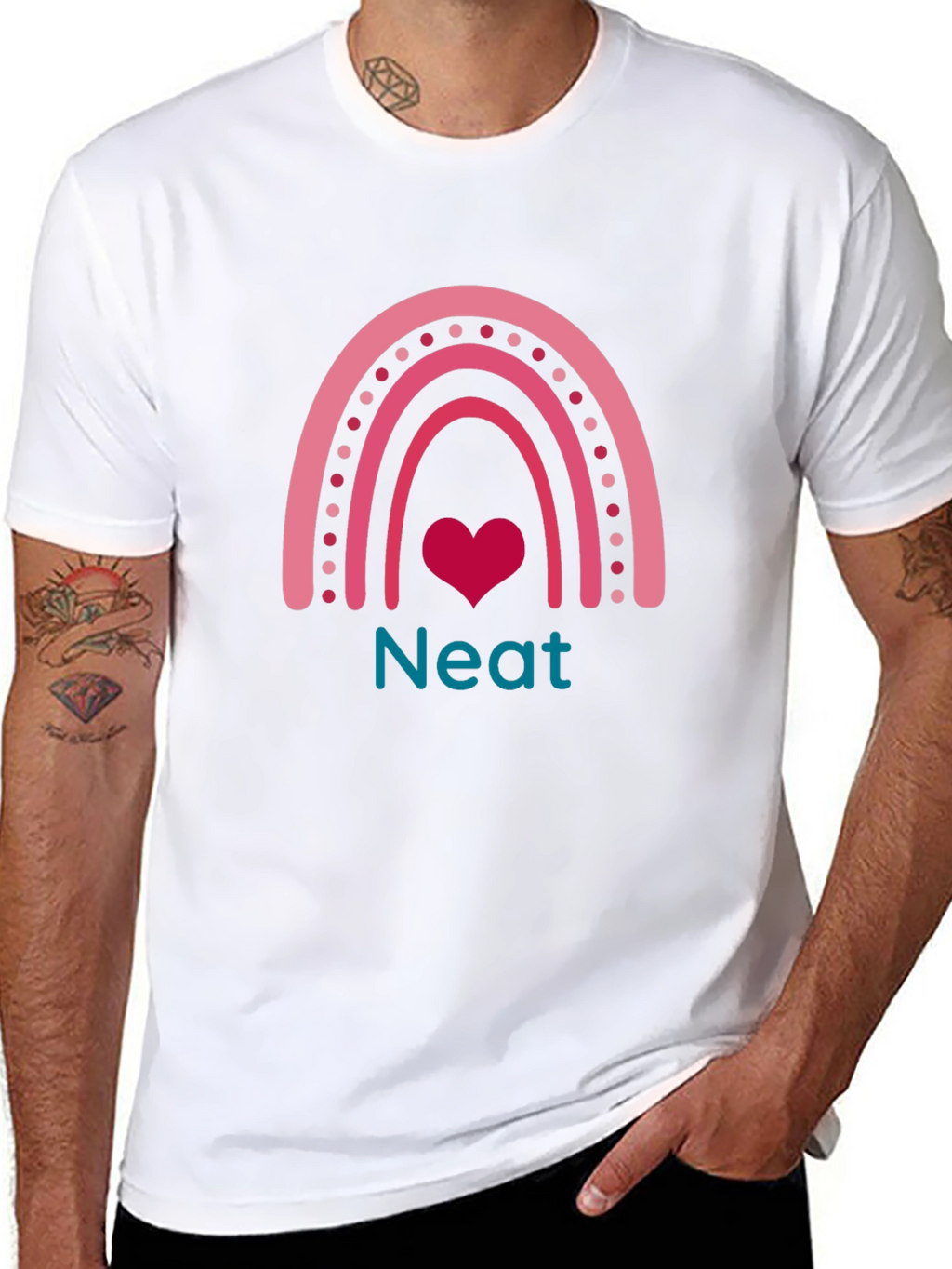 Neat Rainbow Heart Graphic Tee