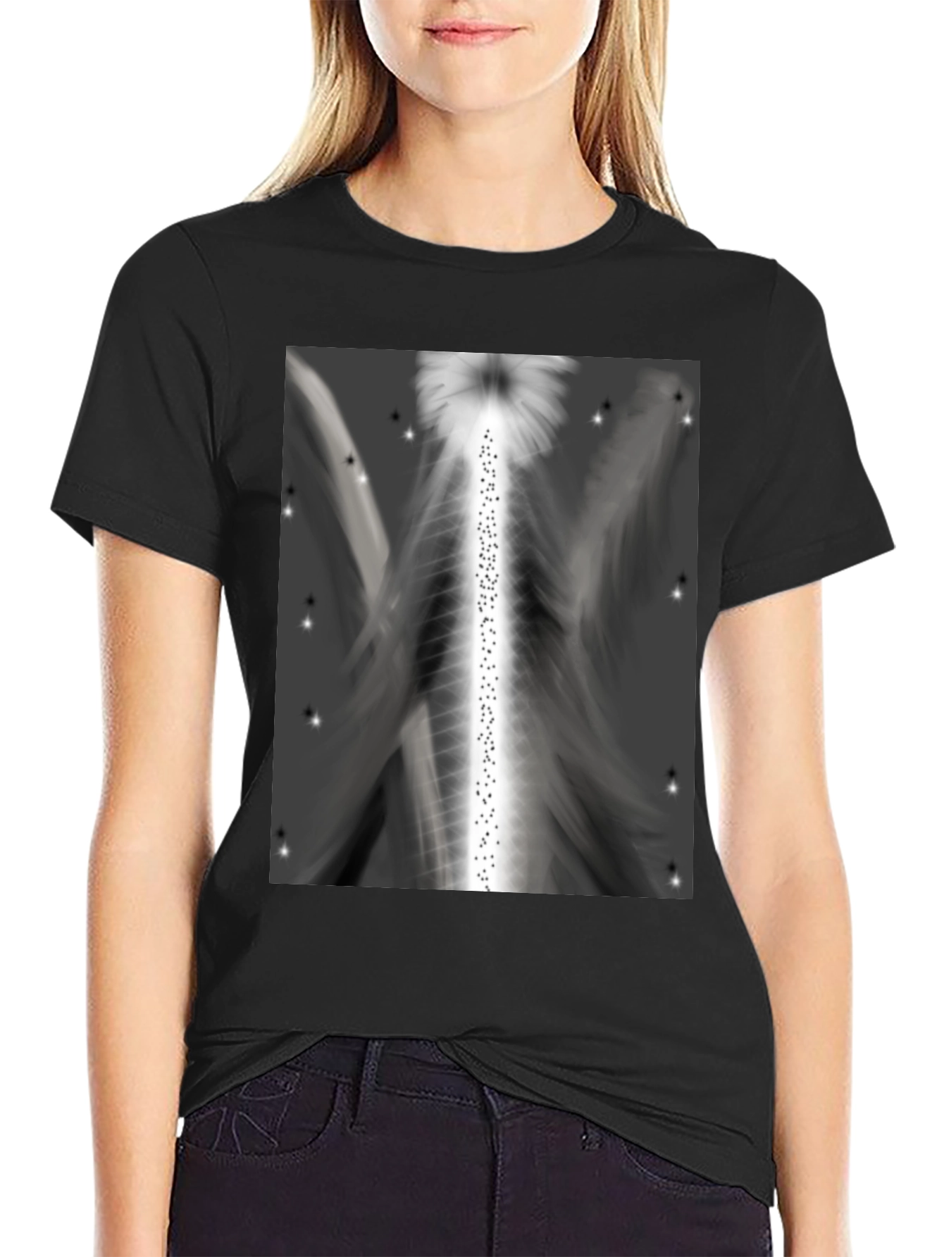 Abstract Angel Wings Graphic T-Shirt