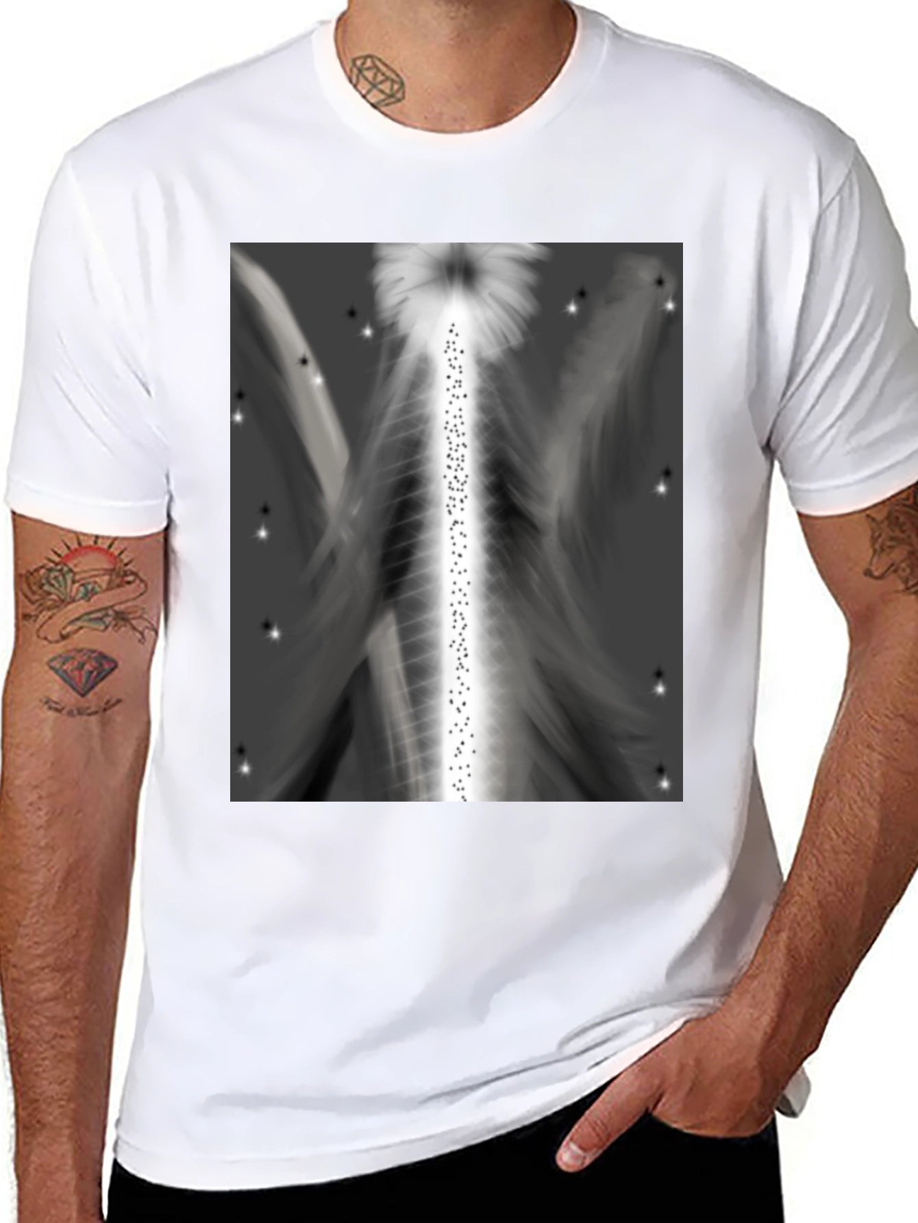 Abstract Angel Wings Graphic T-Shirt