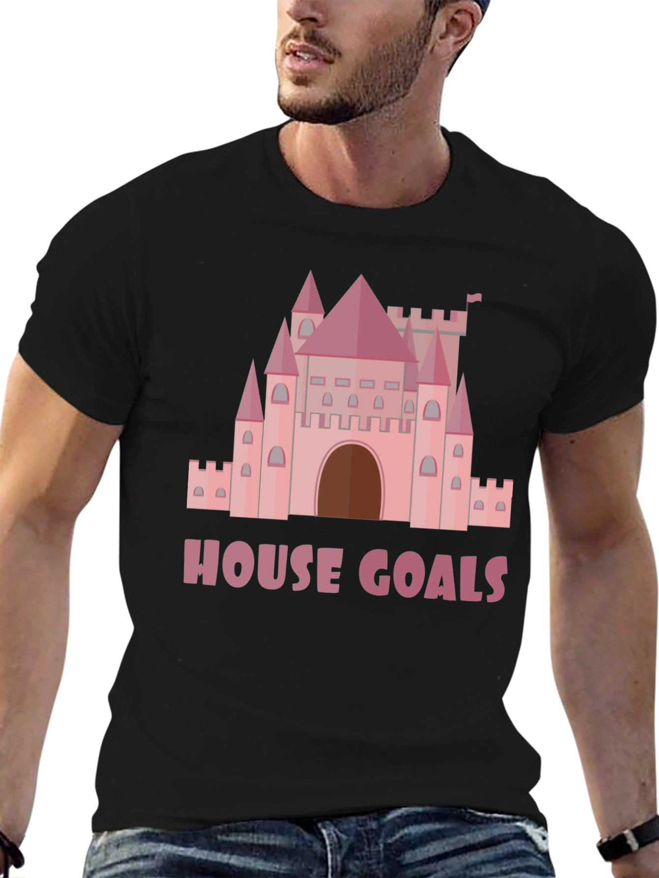 House Goals Castle Graphic Tee - Pink