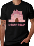House Goals Castle Graphic Tee - Pink