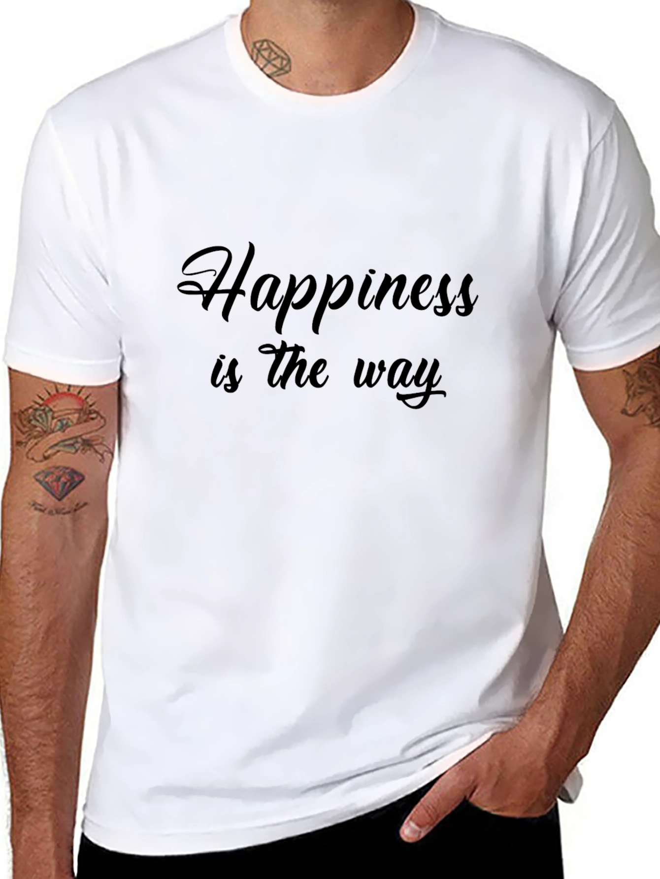 Happiness is The Way Black T-Shirt