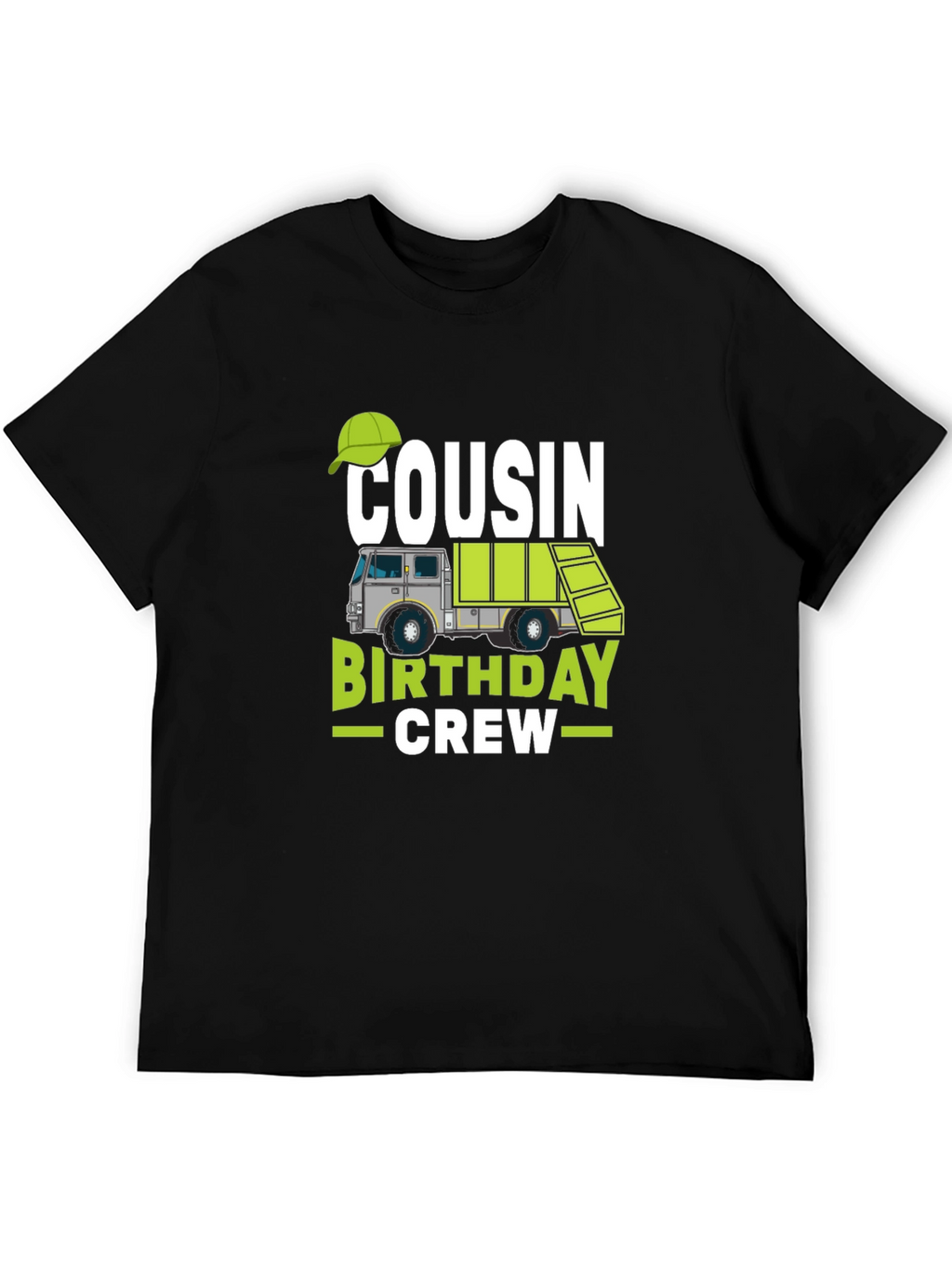 Cousin Birthday Crew T-Shirt - Garbage Truck Design