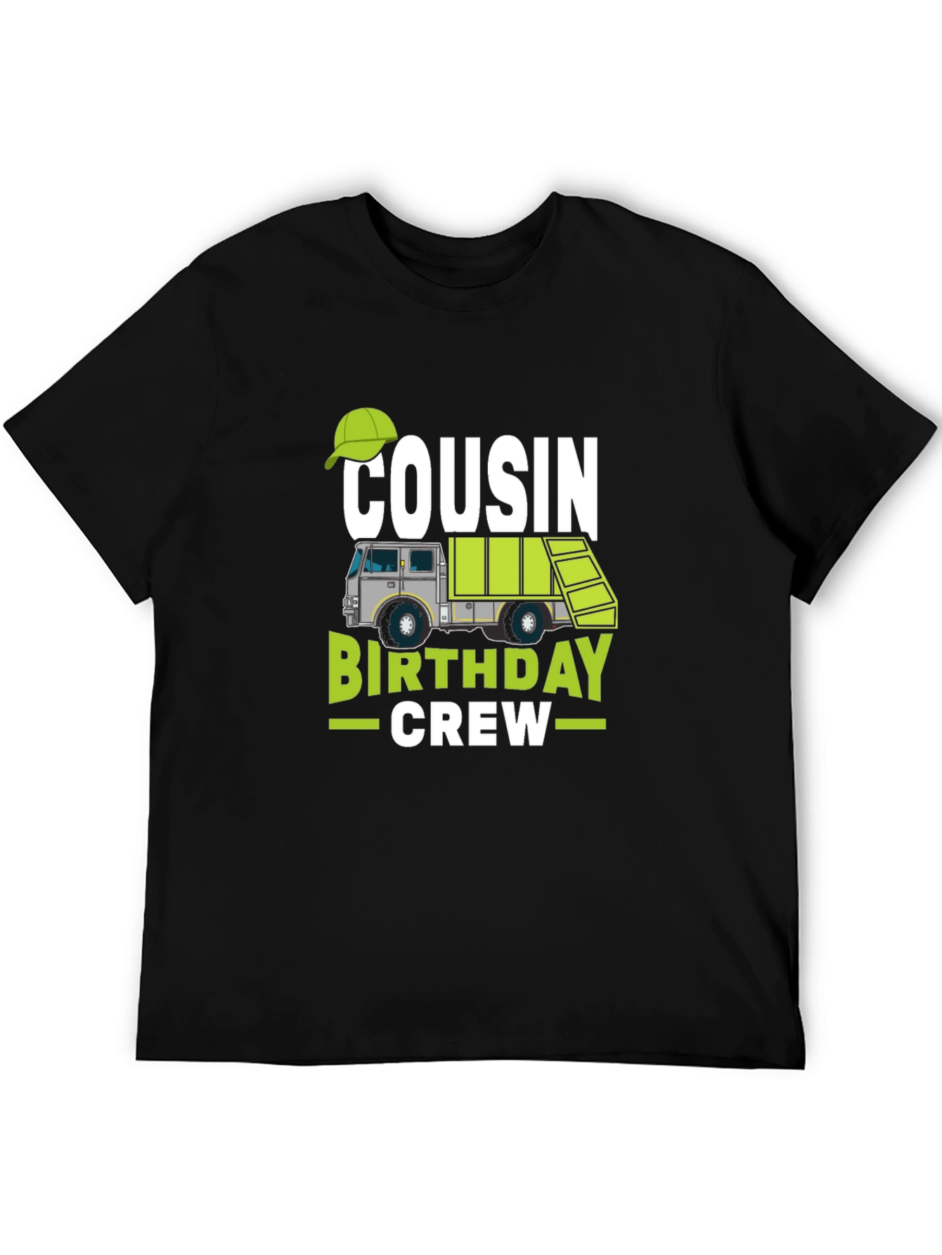 Cousin Birthday Crew T-Shirt - Garbage Truck Design