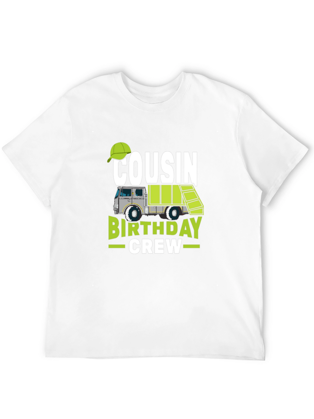 Cousin Birthday Crew T-Shirt - Garbage Truck Design