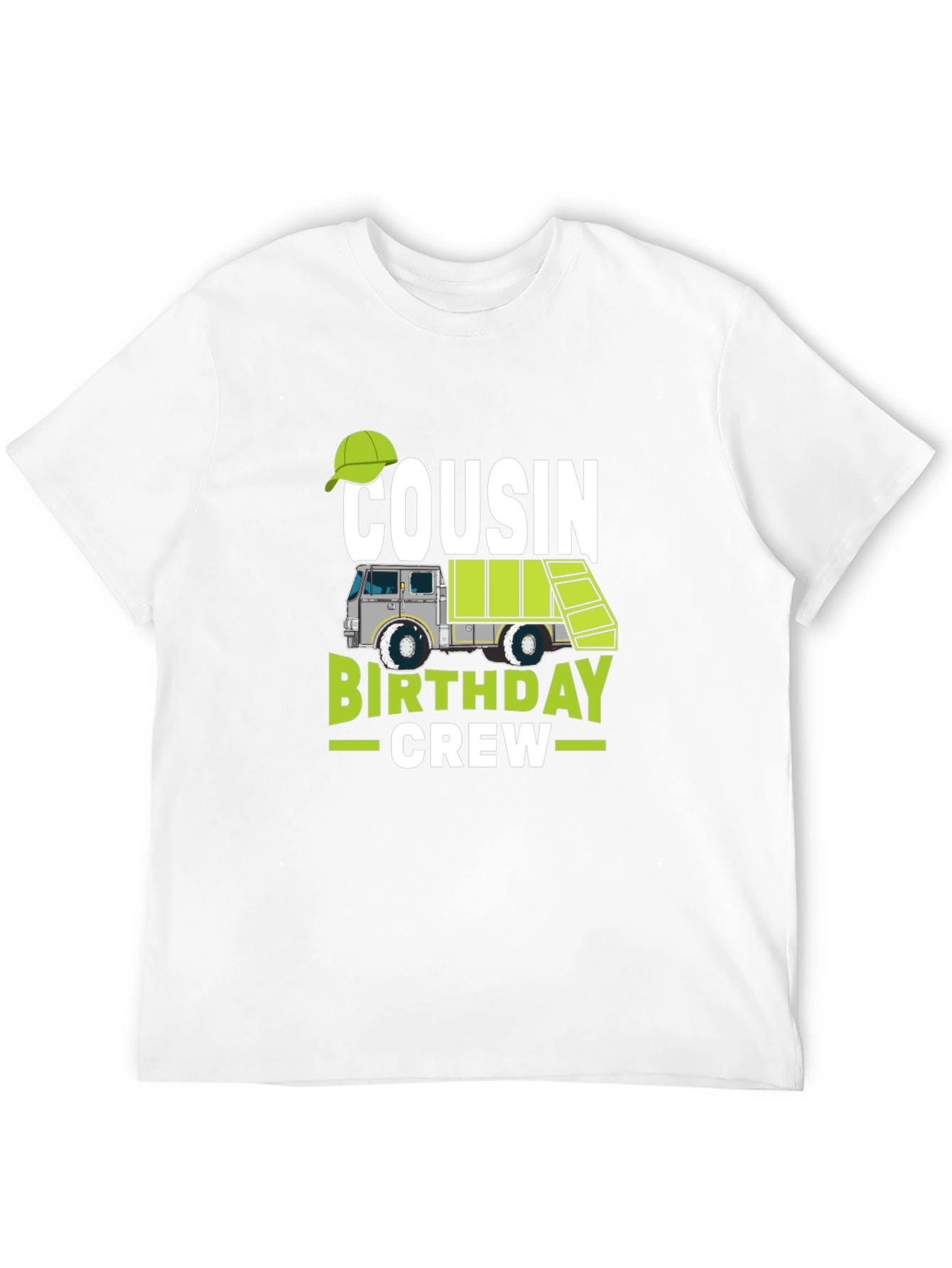Cousin Birthday Crew T-Shirt - Garbage Truck Design