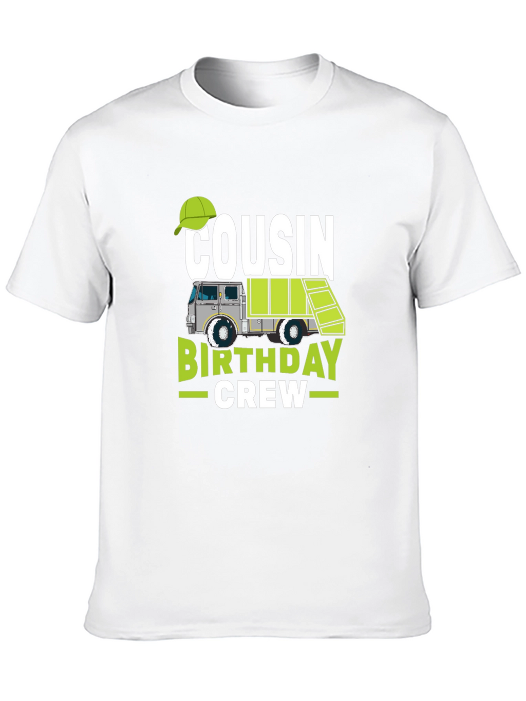 Cousin Birthday Crew T-Shirt - Garbage Truck Design