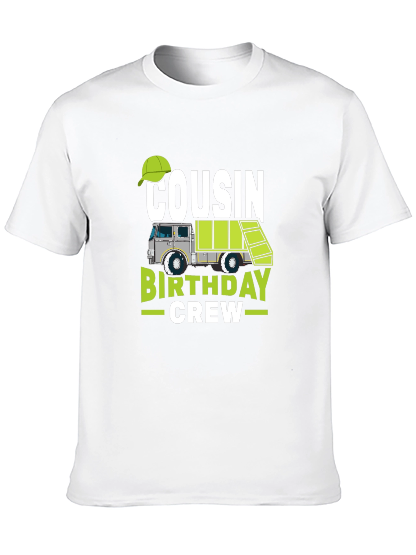 Cousin Birthday Crew T-Shirt - Garbage Truck Design