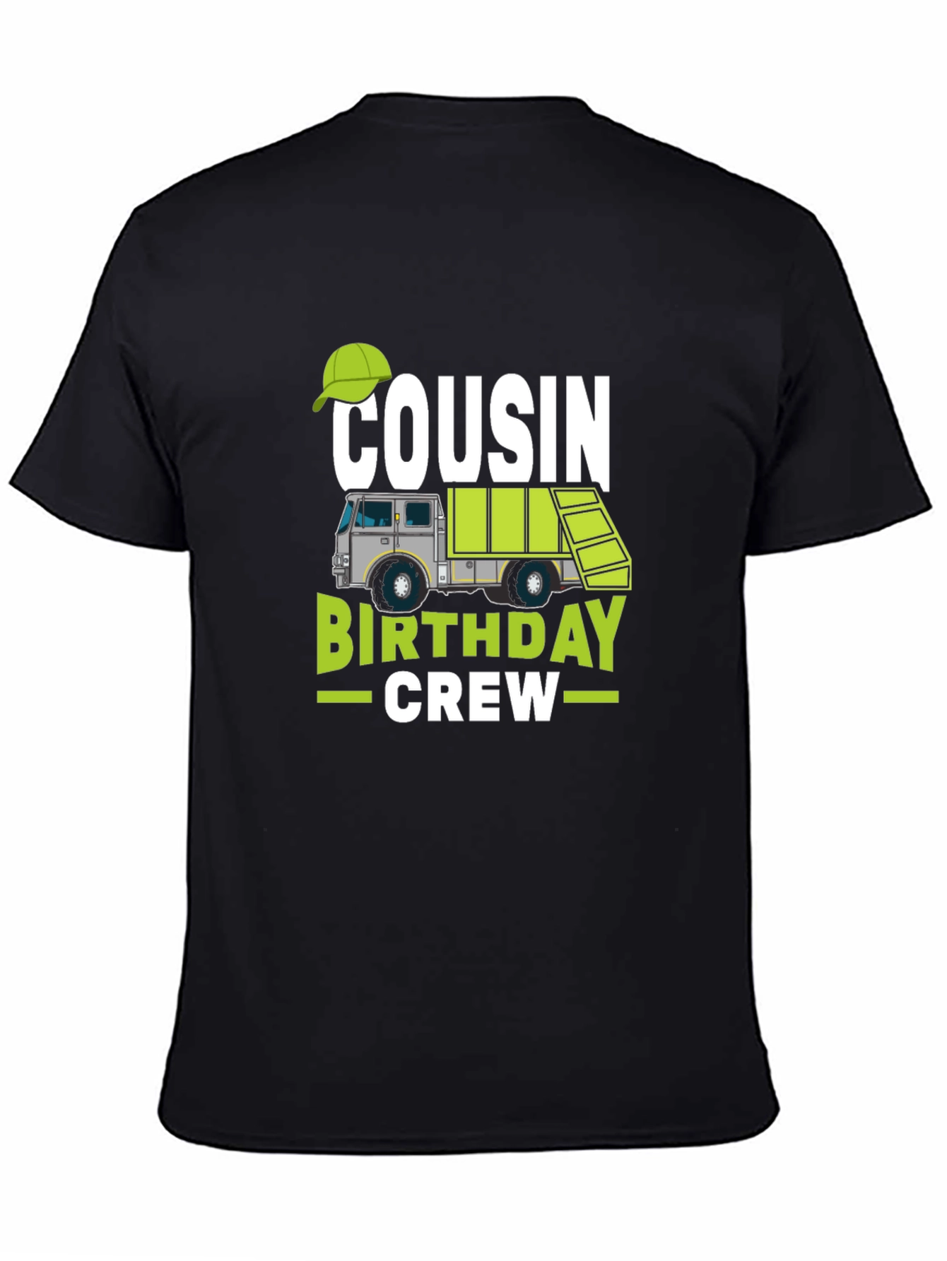 Cousin Birthday Crew T-Shirt - Garbage Truck Design