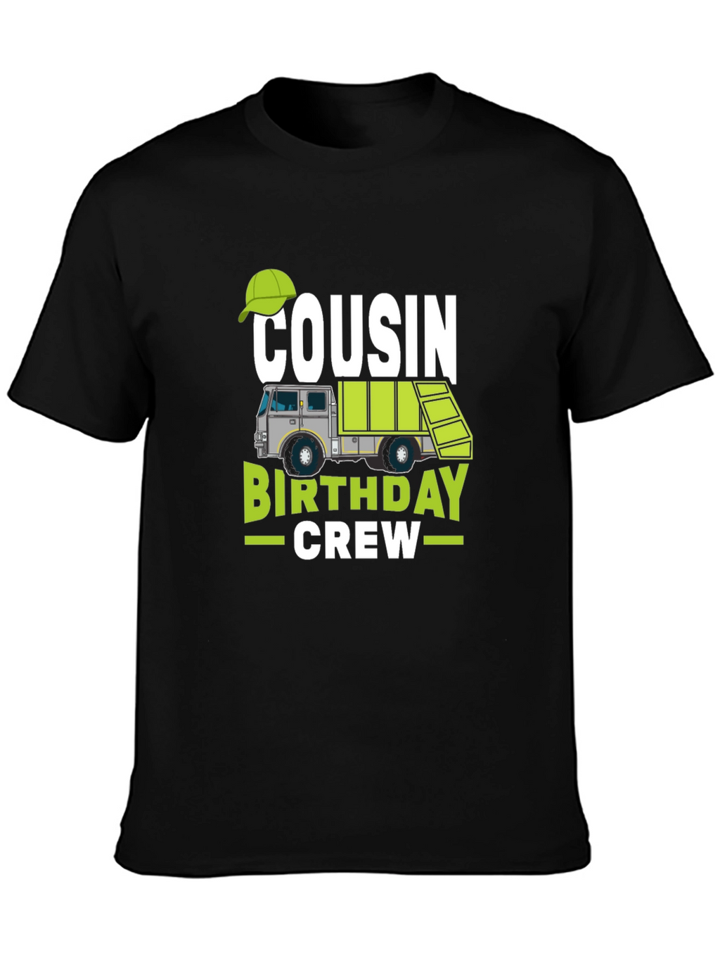 Cousin Birthday Crew T-Shirt - Garbage Truck Design