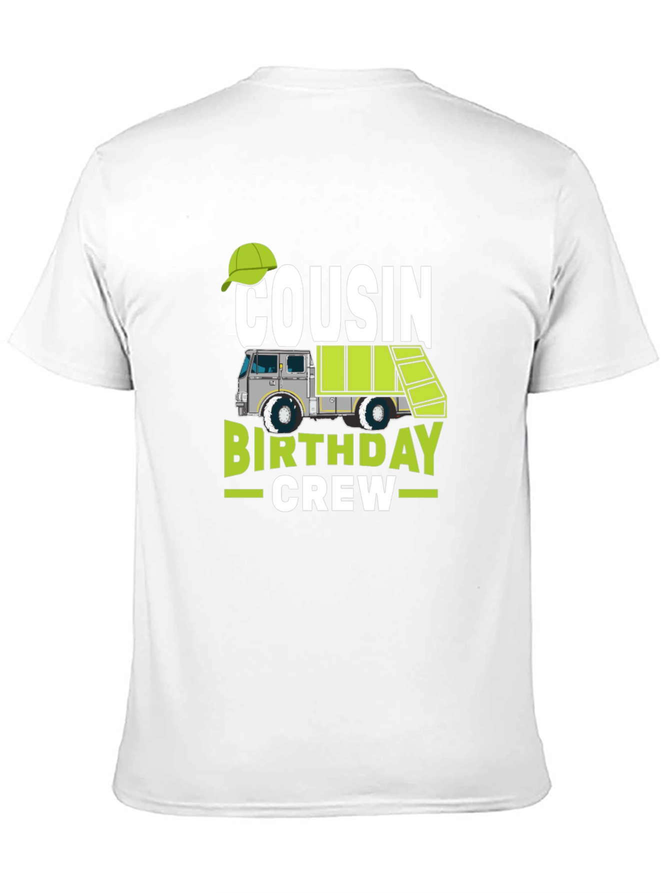 Cousin Birthday Crew T-Shirt - Garbage Truck Design