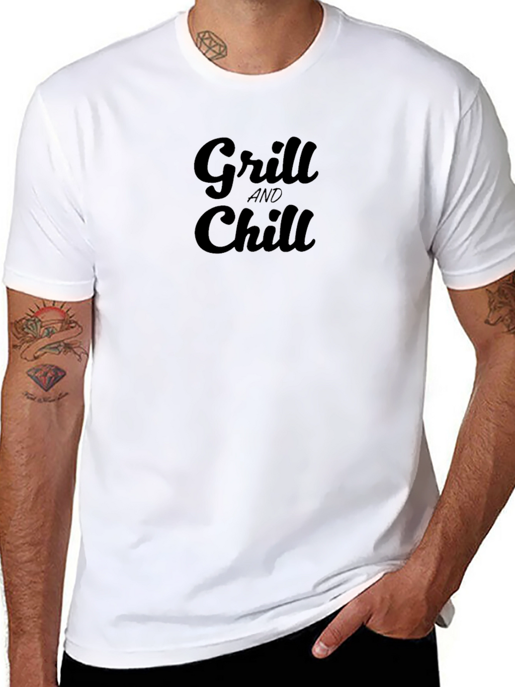 Grill and Chill Black Graphic Tee