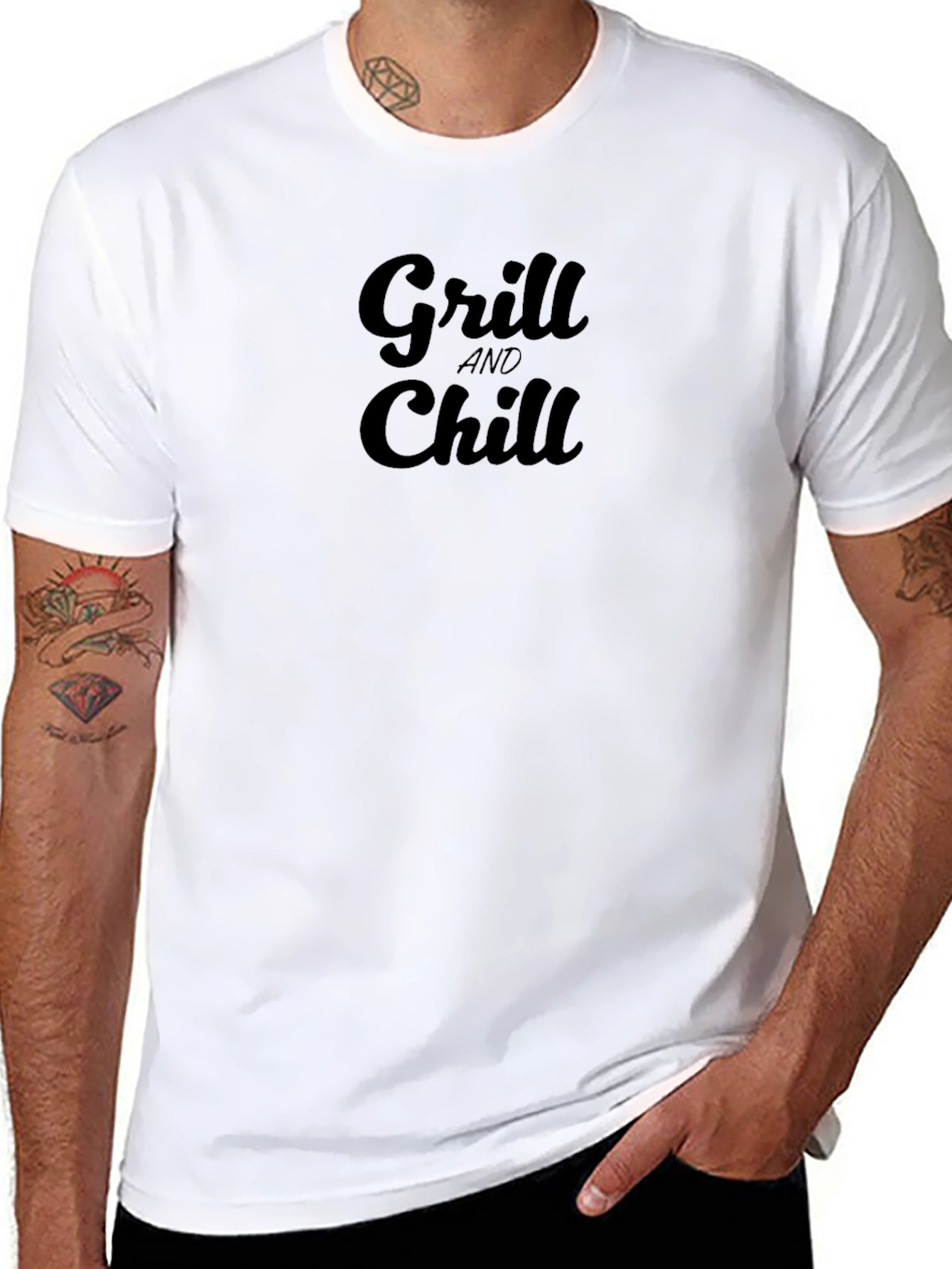 Grill and Chill Black Graphic Tee