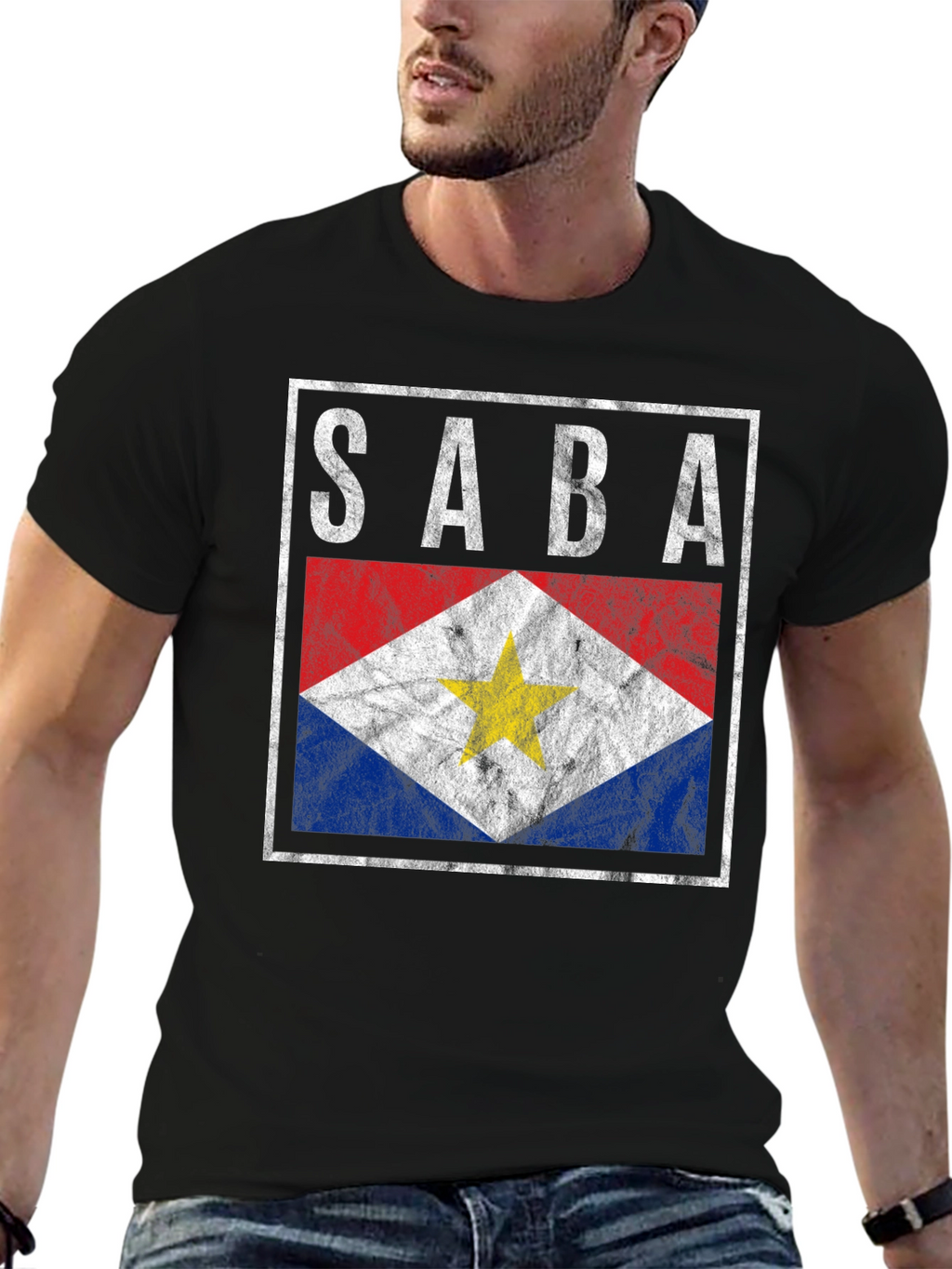 SABA Flag Graphic Tee - Island Pride Shirt