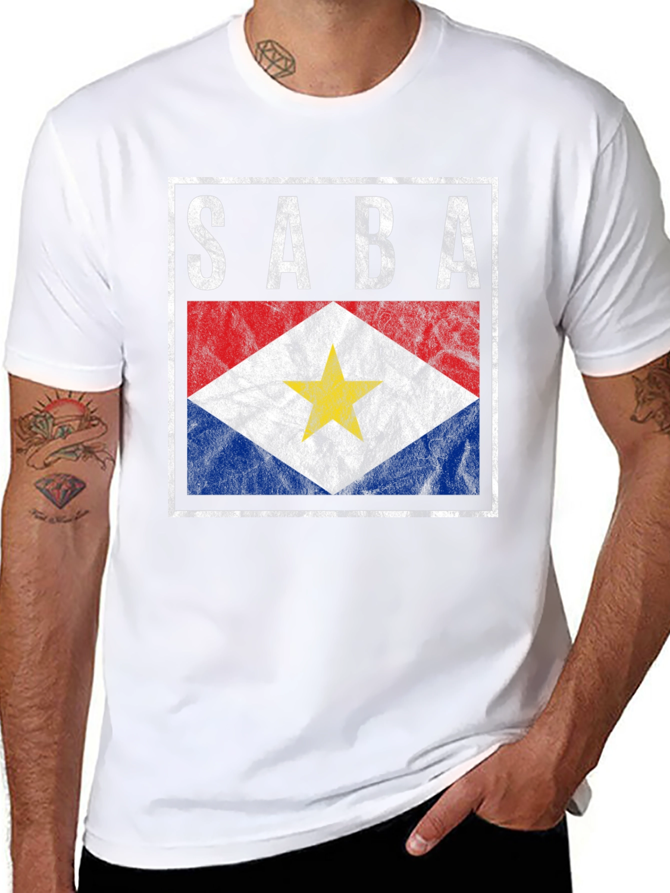 SABA Flag Graphic Tee - Island Pride Shirt