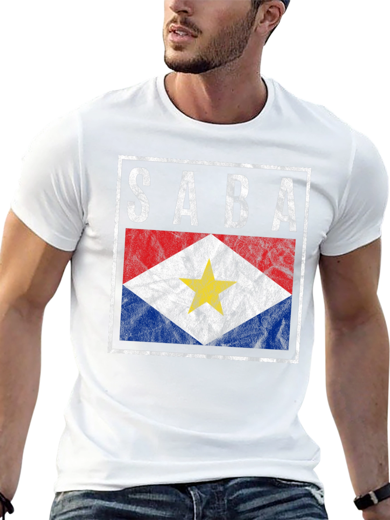 SABA Flag Graphic Tee - Island Pride Shirt