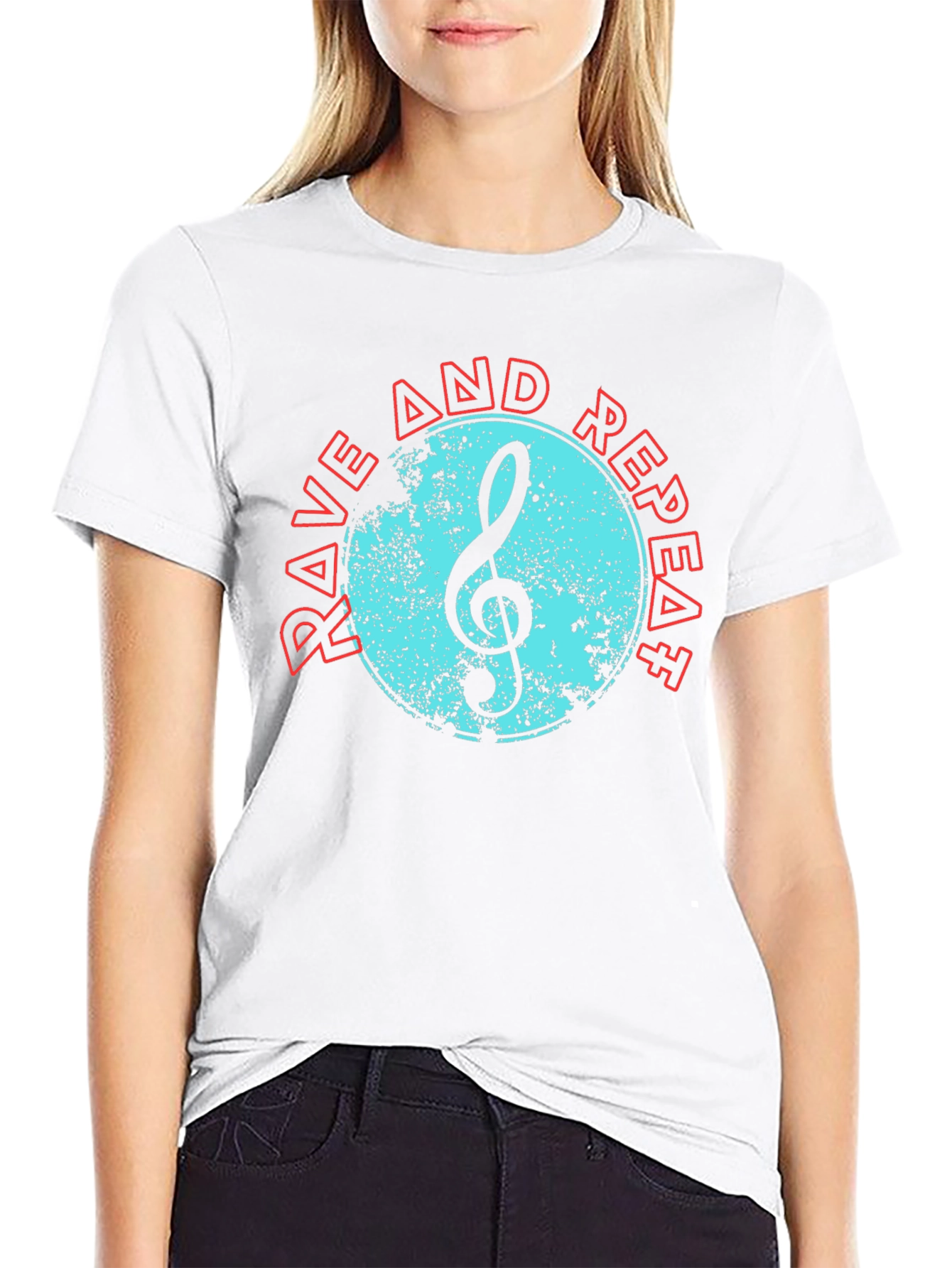 Rave and Repeat Music Tee - Black Cotton T-Shirt