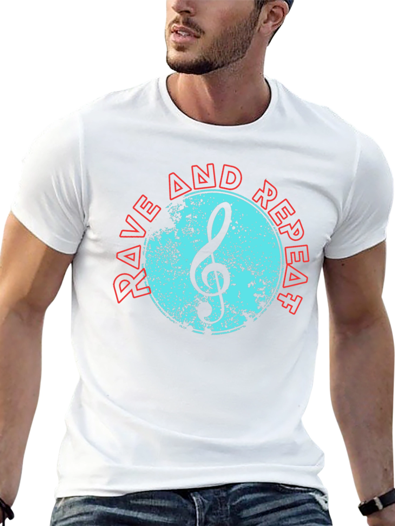 Rave and Repeat Music Tee - Black Cotton T-Shirt