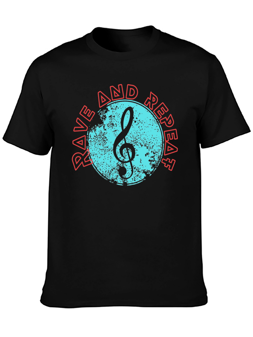 Rave and Repeat Music Tee - Black Cotton T-Shirt