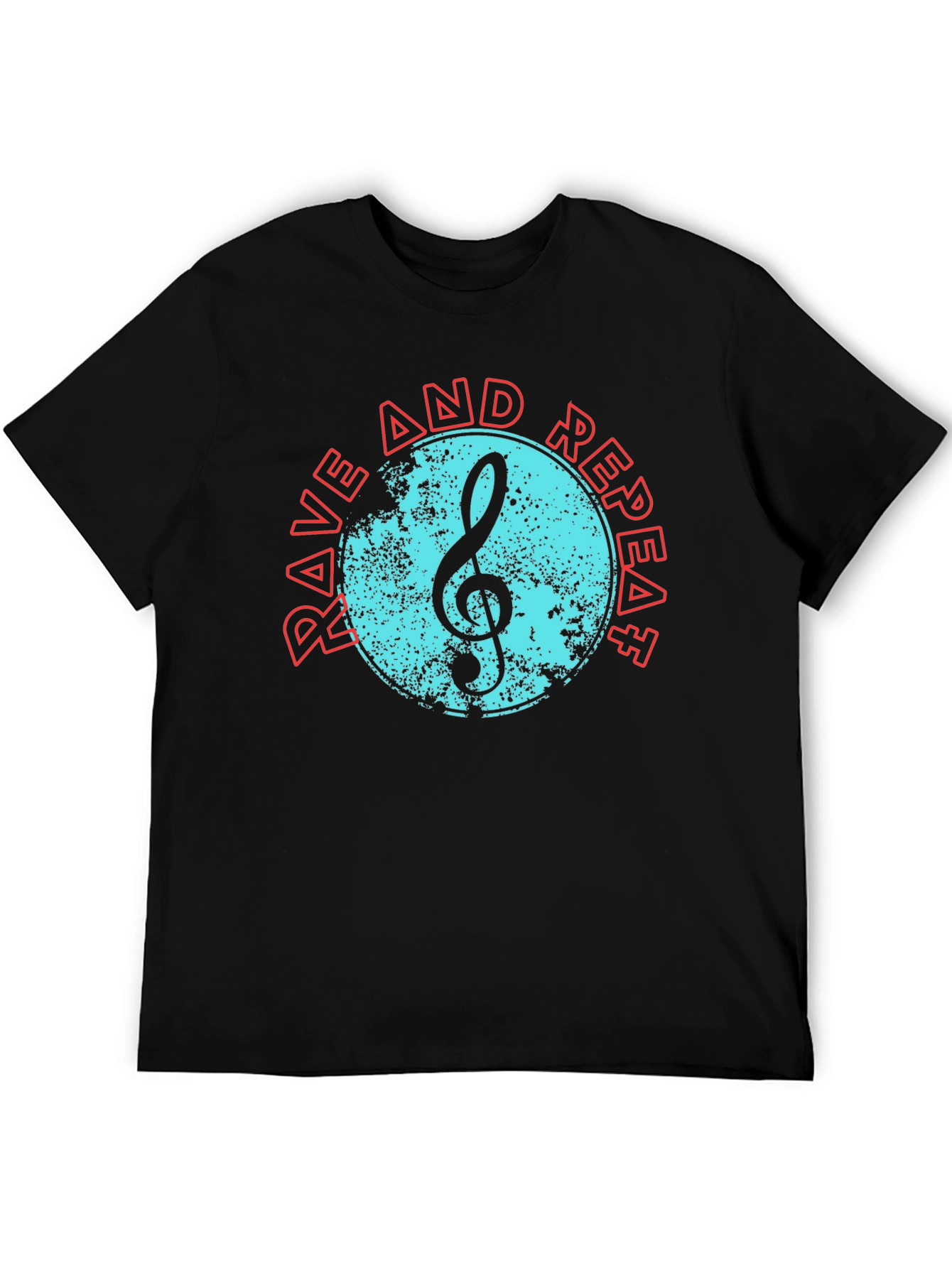 Rave and Repeat Music Tee - Black Cotton T-Shirt