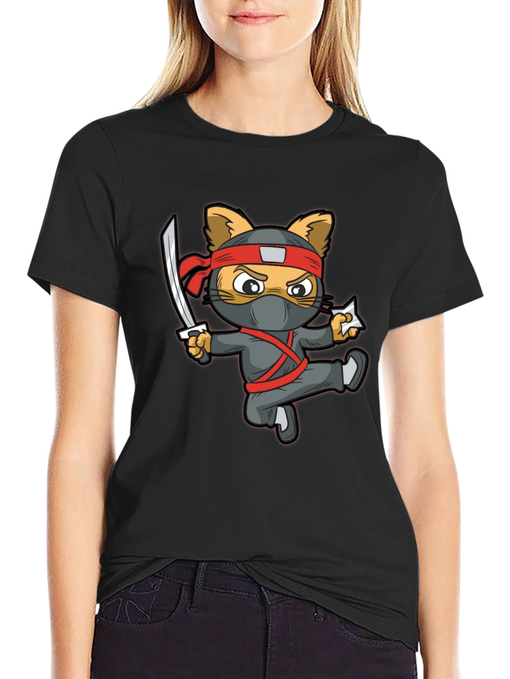 Ninja Cat Graphic T-Shirt