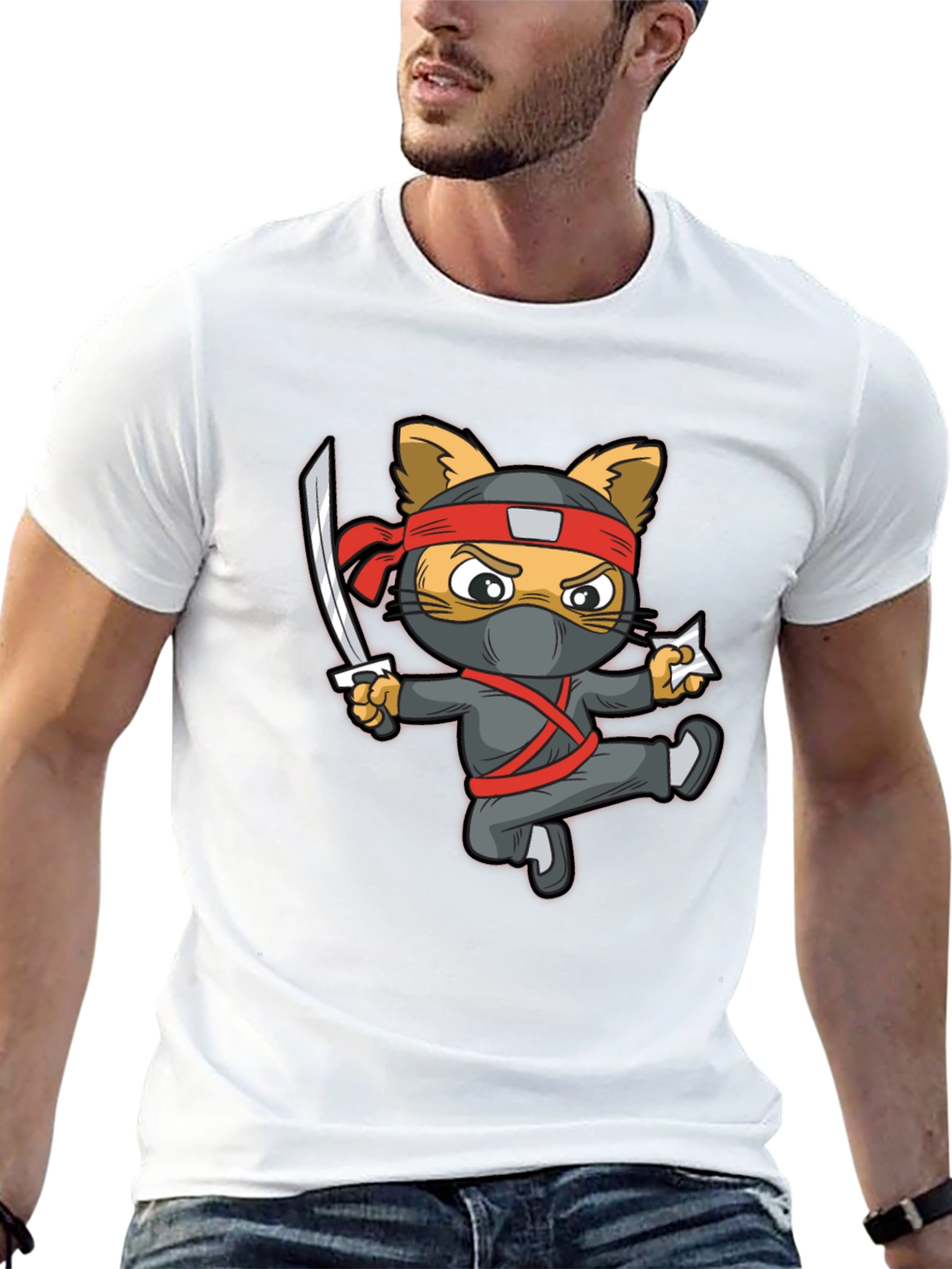 Ninja Cat Graphic T-Shirt