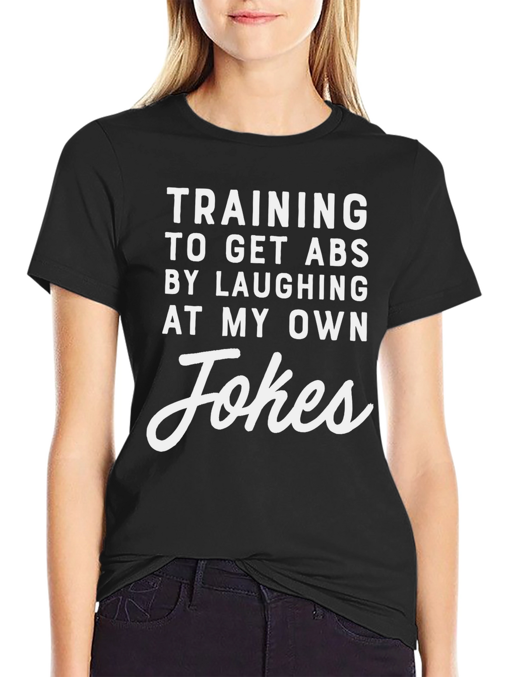 Funny Training for Abs Black T-Shirt