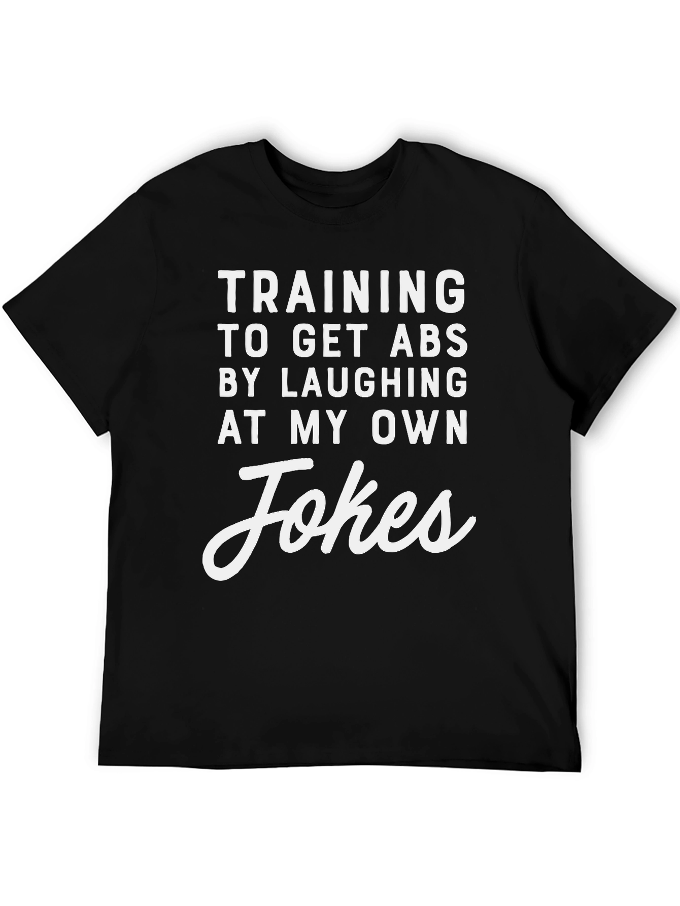 Funny Training for Abs Black T-Shirt