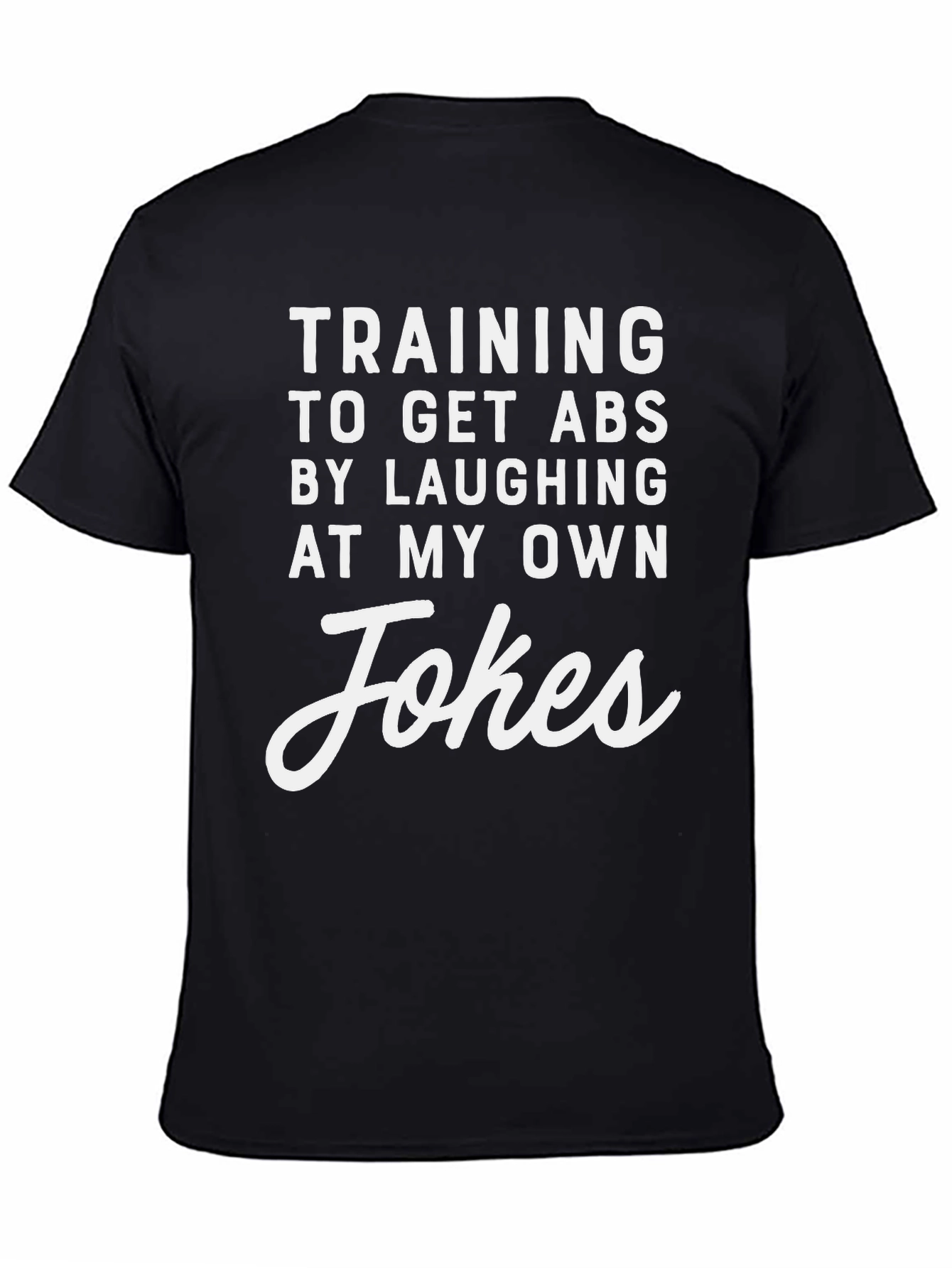 Funny Training for Abs Black T-Shirt