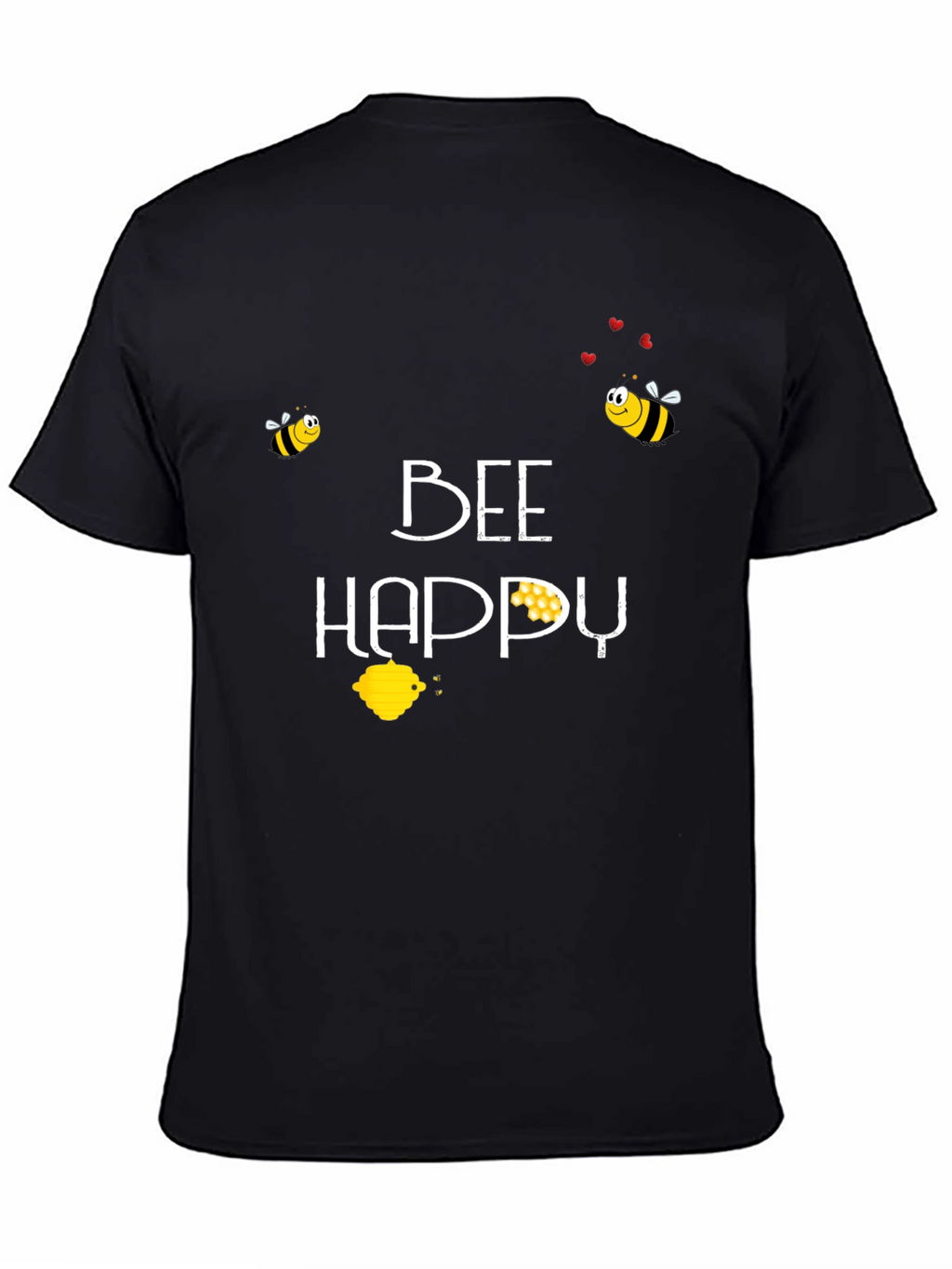 Bee Happy Graphic Tee - Black