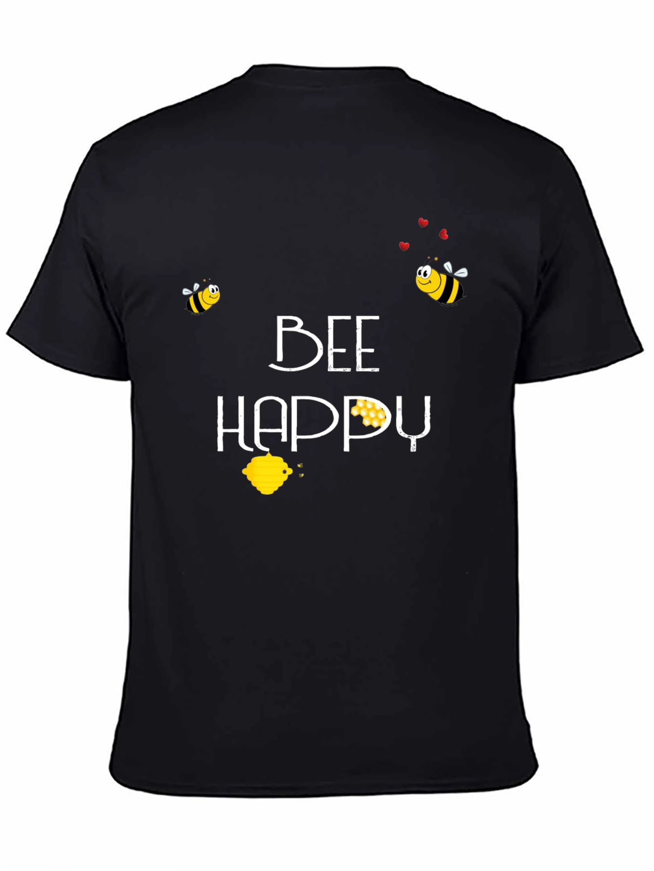Bee Happy Graphic Tee - Black