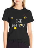 Bee Happy Graphic Tee - Black