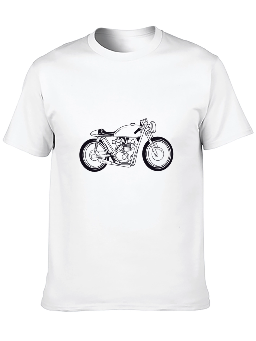 Black Motorcycle Graphic Tee - Casual Style