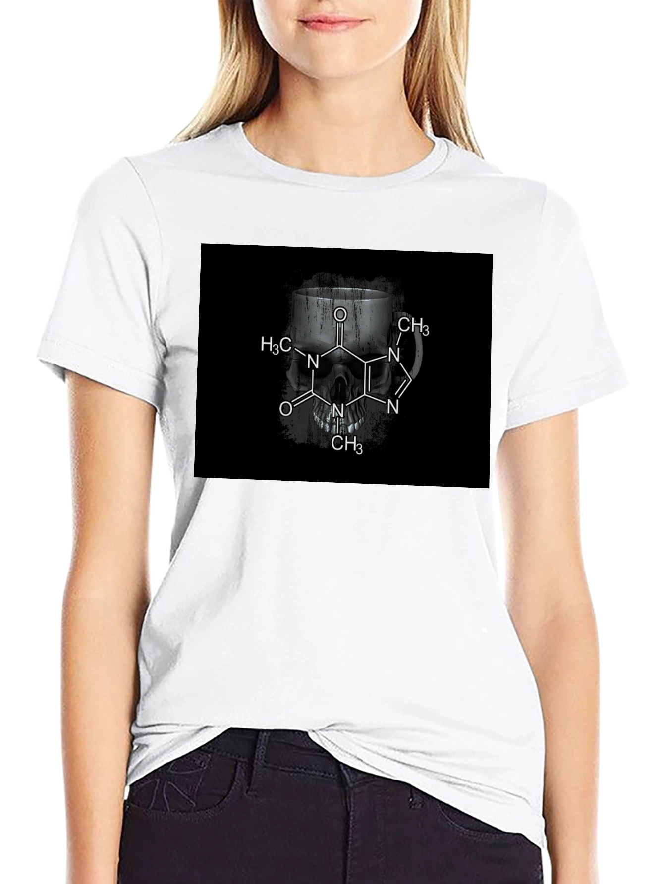 Caffeine Skull T-Shirt - Dark Humor Tee