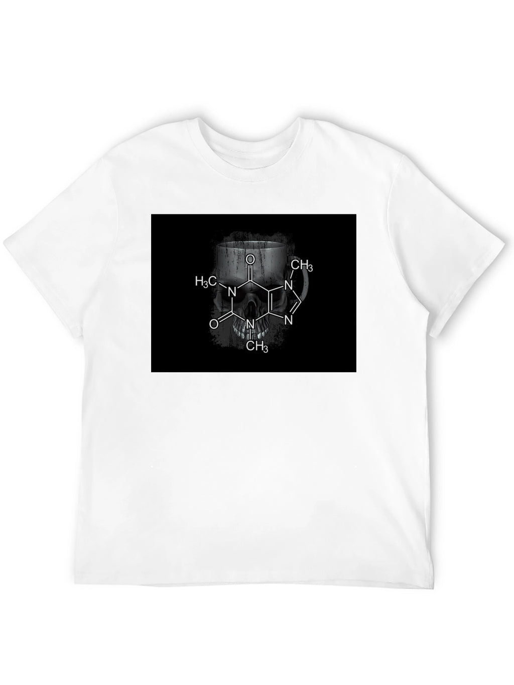 Caffeine Skull T-Shirt - Dark Humor Tee