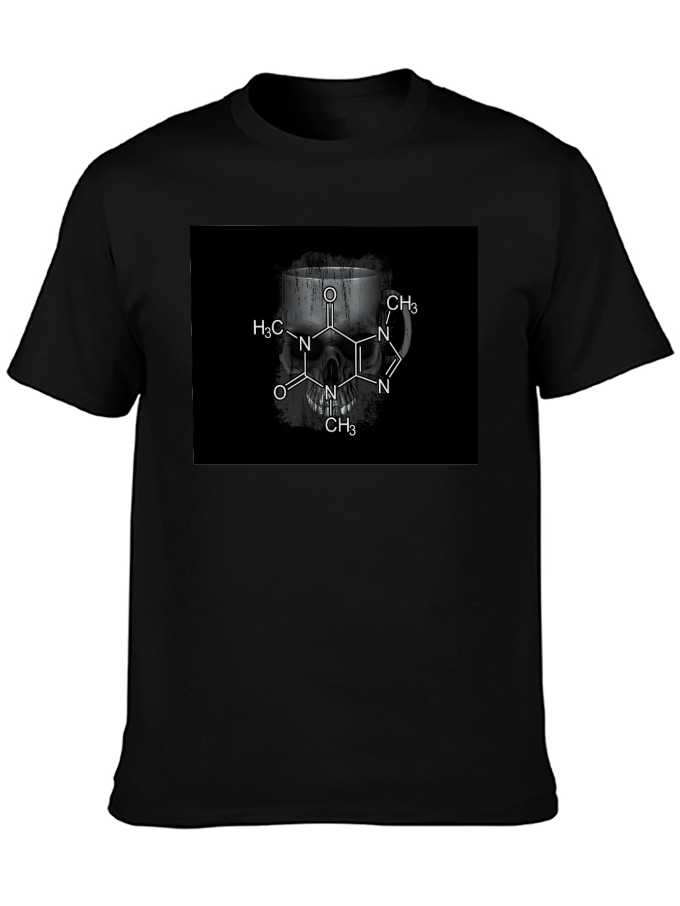 Caffeine Skull T-Shirt - Dark Humor Tee