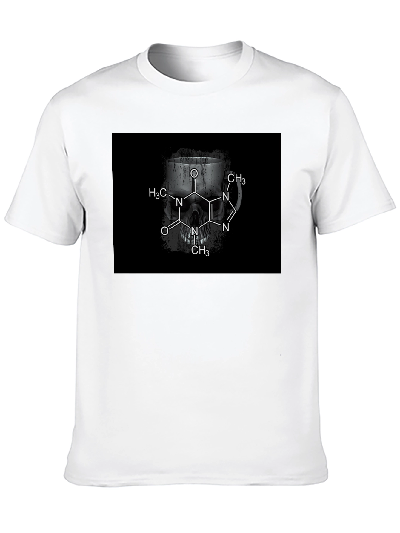 Caffeine Skull T-Shirt - Dark Humor Tee