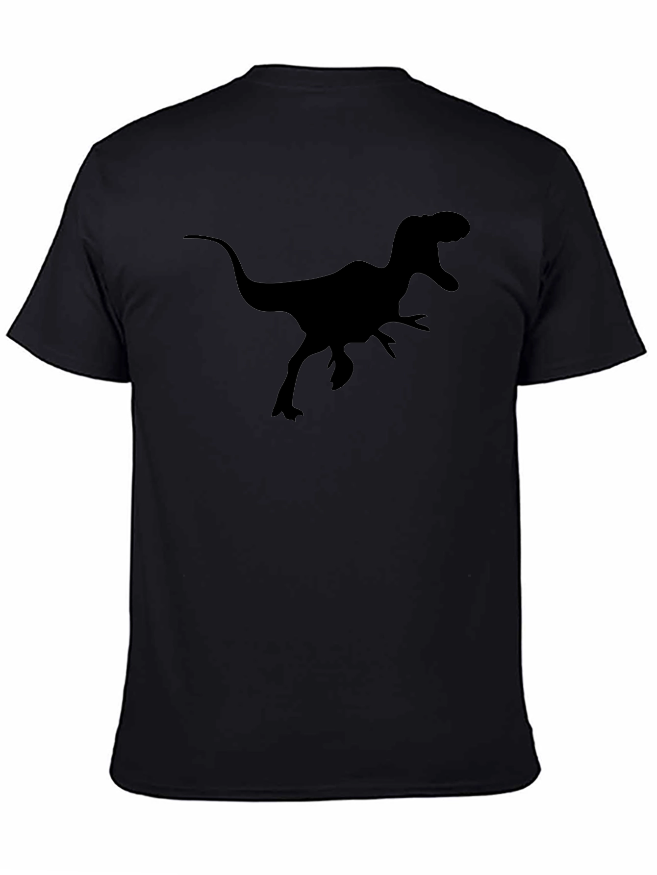 Dinosaur Graphic Tee - Black Cotton T-Shirt